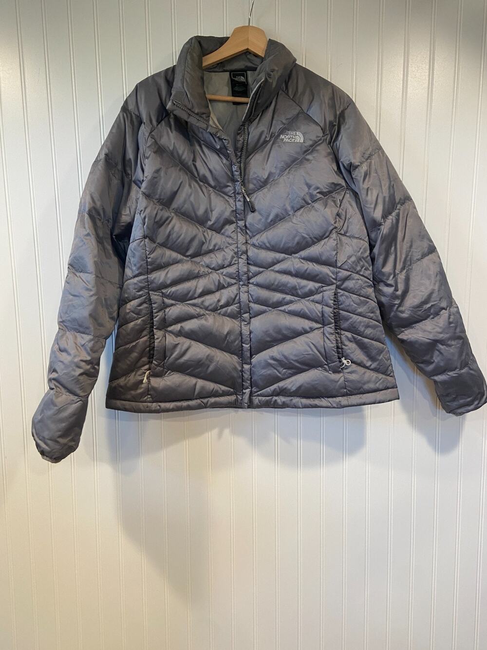 The North Face Women's 550 Fill Goose Down Puffer Jacket Light Blue Size XL